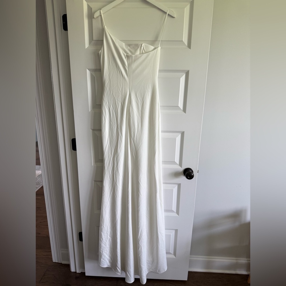La Femme - 28176 One Shoulder Dress with High Slit - White - Picture 6 of 16